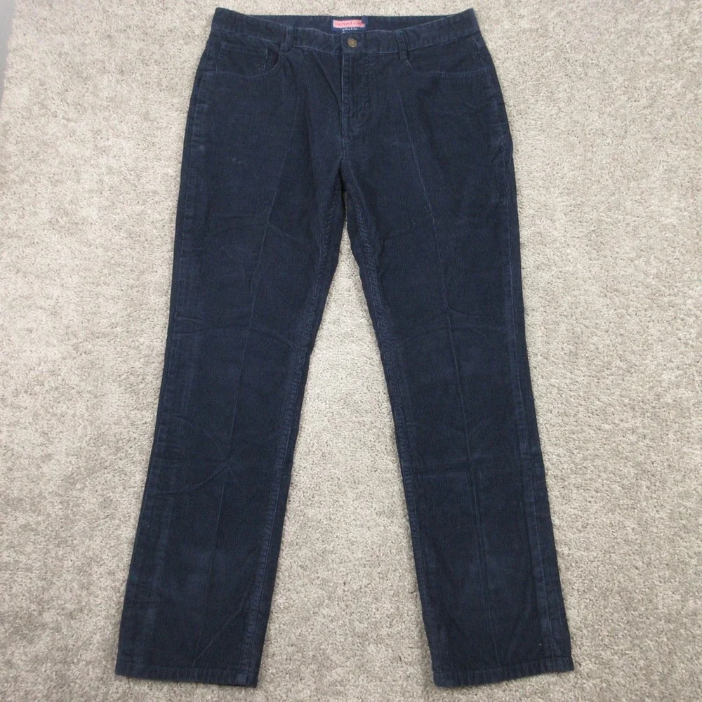 Vineyard Vines Pants Mens‎ 35x32 Navy Blue Corduroy 5 Pocket Chinos Preppy Zip